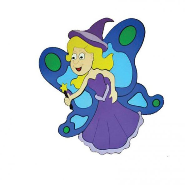 Woodylife Peri Kızı Ahşap Dolap-Duvar Figürü-60 cm Çocuk Odası Anaokulu Dekor