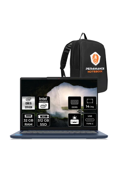 LENOVO Ideapad Slim 5 i5-13420H 32GB DDR5 512GB SSD UHD Graphics 14'' WUXGA OLED FDOS Dizüstü Laptop ürün görseli 1