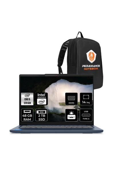 LENOVO Ideapad Slim 5 i5-13420H 48GB DDR5 2TB SSD UHD Graphics 14'' WUXGA OLED FDOS Dizüstü Laptop ürün görseli 1