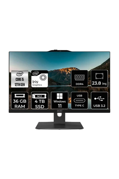 MSI Modern AM242P i5 1235U 36GB 4TB SSD 23.8" FHD W11H All In One Bilgisayar & PER4 Bellek ürün görseli