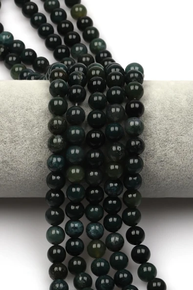 Yosun Akik Doğal Taş Dizi 8 mm Küre Kesim ürün görseli