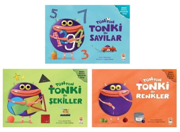 Tonton Tonki İle Şekiller - Sayılar - Renkler 3 Kitap CİLTLİ