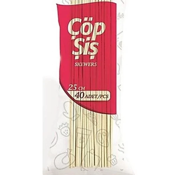 Çöp Şiş - 40 Adet x 25 cm ürün görseli