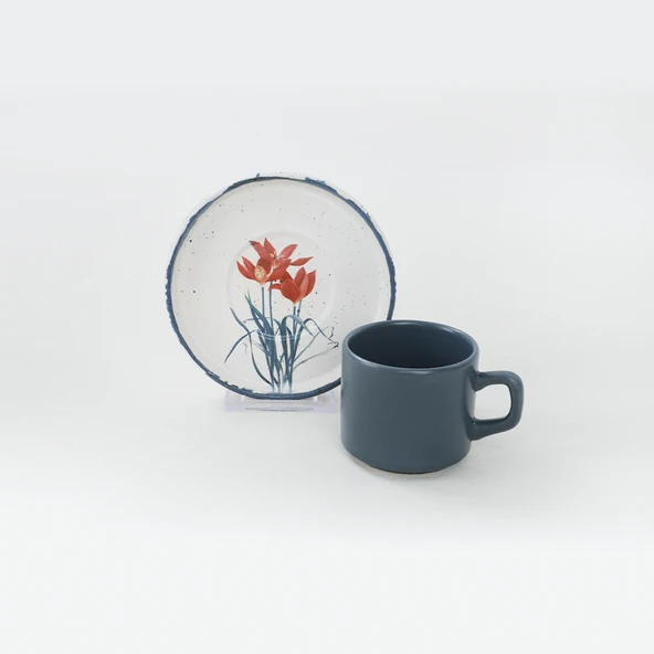 Keramika Keraart Anatolian Flowers Stackable Çay Takımı 12 Parça 6 Kişilik - 256/261 - 8