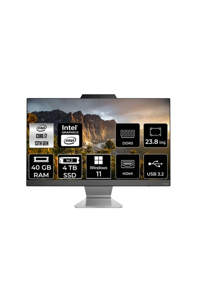 ASUS A3402WBAK-I716512B0D i7 1355U 40GB 4TB SSD 23.8" FHD W11P All In One Bilgisayar & Per4 Bellek ürün görseli