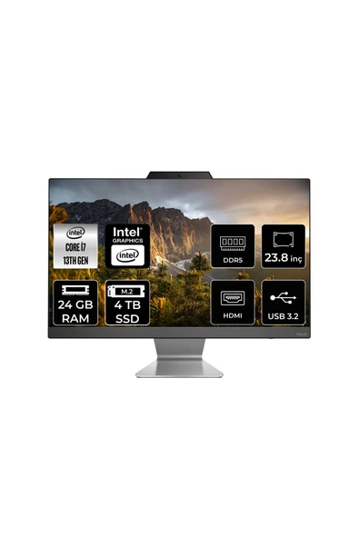 ASUS A3402WBAK-I716512B0D i7 1355U 24GB 4TB SSD 23.8" FHD FDOS All In One Bilgisayar & Per4 Bellek ürün görseli