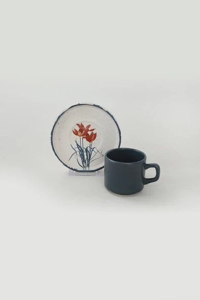 Keramika Keraart Anatolian Flowers Stackable Çay Takımı 12 Parça 6 Kişilik - 256/261 - 2