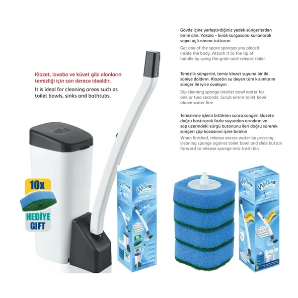 Wellnax, Süngerli Tuvalet Temizlik Seti - Resim 4
