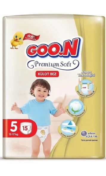 Goon Premium Soft Külot Bebek Bezi (5 Beden) 12-17 Kg | 15 Adet ürün görseli