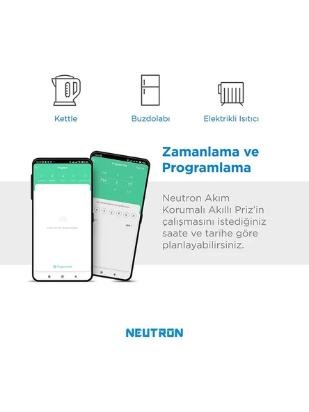 Neutron NTL-SW01 Akıllı Wi-Fi Destekli 16A Akım Korumalı Tekli Priz Uygulama Üzerinden Kontrol - 5
