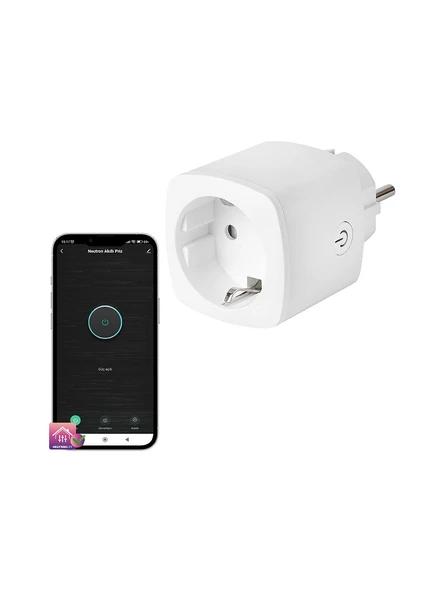Neutron NTL-SW01 Akıllı Wi-Fi Destekli 16A Akım Korumalı Tekli Priz Uygulama Üzerinden Kontrol