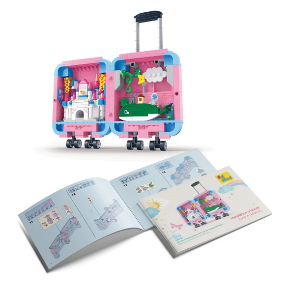 Ogi Mogi Toys Eğitici Bloklar Pembe Valiz 519 Parça, Lego Uyumlu Yapı Seti - 6
