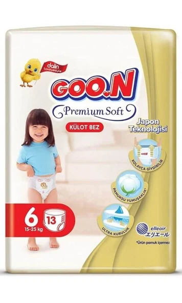 Goon Premium Soft Külot Bebek Bezi (6 Beden) 15-25 Kg | 13 Adet ürün görseli