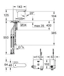 Grohe Eurosmart Cosmopolitan E Powerbox Krom, 36386000 - 2