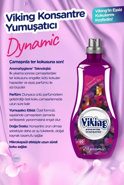 Konsantre Çamaşır Yumuşatıcısı Dynamic 1440 ml 2 Adet - 3