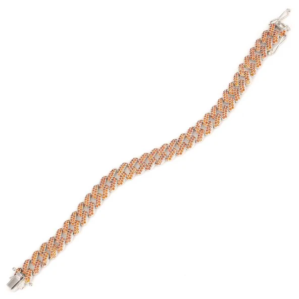 Gümüş Turuncu Taşlı Gurmet Zincir Bileklik ürün görseli