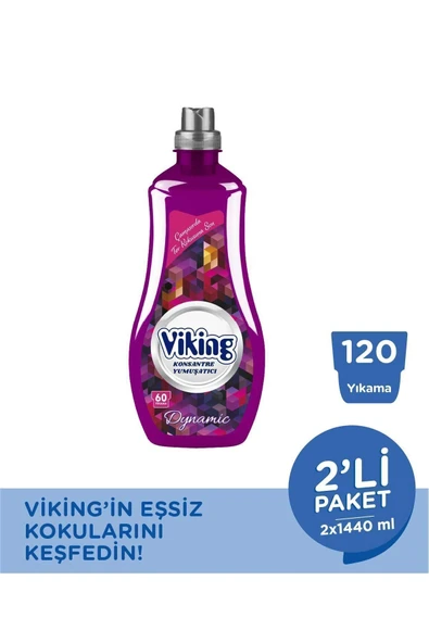 Konsantre Çamaşır Yumuşatıcısı Dynamic 1440 ml 2 Adet - 2