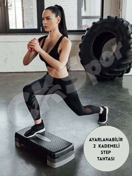 Step Tahtası 2 Kademe Yükseklik Ayarlı Step Egzersiz Aleti, Kardiyo ve Fitness Platformu