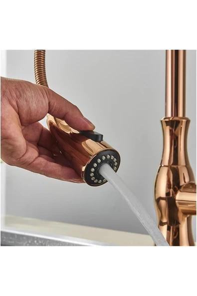 OEM Mutfak Evye Bataryası Rose Renk Tasarım Yeni Fiskiyeli Spiralli Model 7 Yıl Garantili İthal - Resim 3