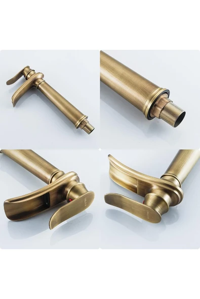 OEM Banyo Çanak Lavabo Bataryası Antik Renk Yeni Tarz Model 7 Yıl Garantili Ithal - Resim 6