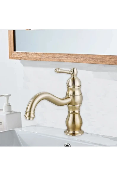 OEM Banyo Lavabo Bataryası Mat Gold Renk Yeni Model 7 Yıl Garantili Ithal - Resim 2