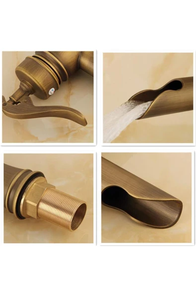 OEM Banyo Çanak Lavabo Bataryası Antik Şelale Renk Yeni Model 7 Yıl Garantili Ithal - Resim 6