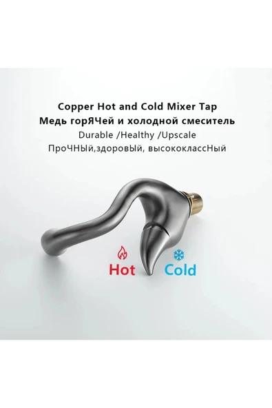 OEM Banyo Lavabo Bataryası Kuğu Model Antrasit Renk Yeni Ürün Ithal 7 Yıl Garantili İthal - Resim 6