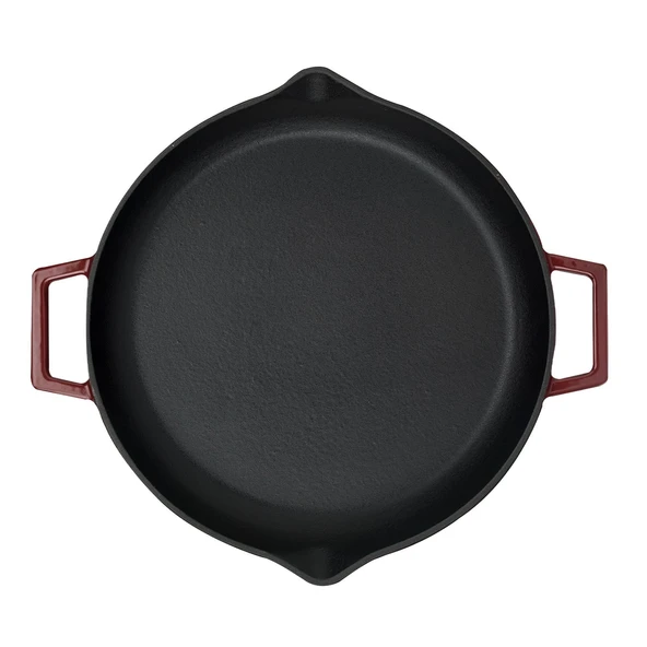 Lava Döküm Yuvarlak Kızartma Tavası Döküm Demir Yekpare Çift Kulplu Çap(Ø)26cm. - Resim 3