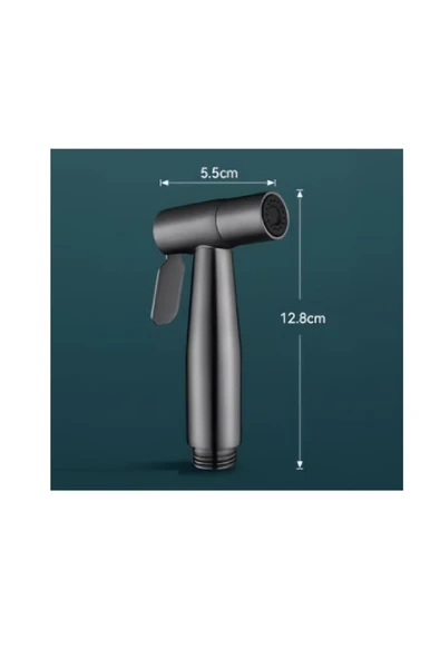 OEM Banyo Bide Basınçlı Püskürtücü Taharet Musluğu Klozet Hortumu Antrasit - Resim 6