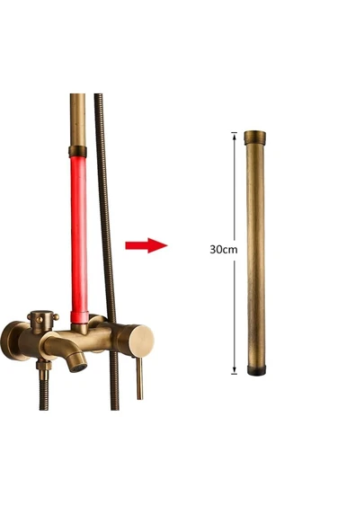 OEM Banyo Bataryası Duş Seti Uzatma Aparatı Antik Renk 30Cm 5 Yıl Garantili ürün görseli