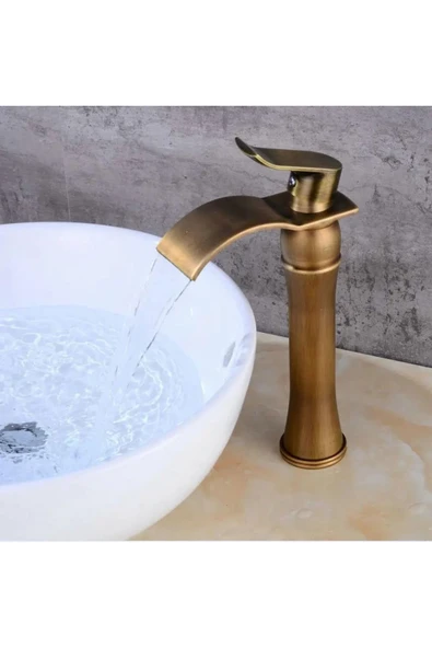 OEM Banyo Çanak Lavabo Bataryası Antik Renk Yeni Şelale Model 7 Yıl Garantili Ithal ürün görseli