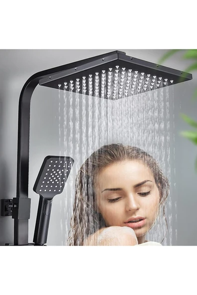 OEM Dijital Sıcaklık Led Ekranlı Banyo Duş Seti Piyano Tuşlu Yeni Tasarım Siyah 7 Yıl Garantili İthal - Resim 3