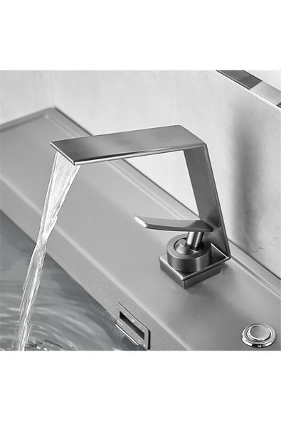 OEM Banyo Lavabo Bataryası Antrasit Gri Şelale Yeni Model 5 Yıl Garantili - Resim 3