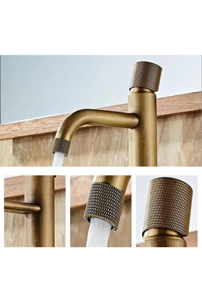 OEM Banyo Çanak Lavabo Bataryası Antik Renk Yeni Model 7 Yıl Garantili Ithal - Resim 3