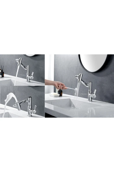 OEM Akıllı Dijital Sıcaklık Led Ekran Banyo Lavabo Bataryası Katlanır İthal Krom 7 Yıl Garantili - Resim 7