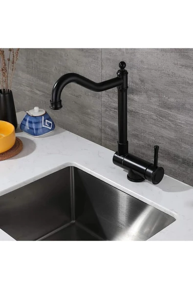 OEM Mutfak Pencere Önü Katlanır Evye Bataryası Rustik Yeni Model Mat Siyah 7 Yıl Garantili Ithal - Resim 8