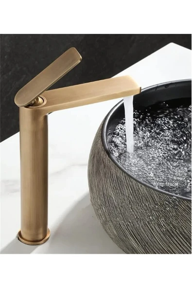 OEM Banyo Çanak Lavabo Bataryası Antik Renk Yeni Tasarım Şelale Model 7 Yıl Garantili Ithal - Resim 3