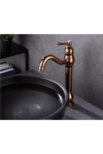 OEM Banyo Çanak Lavabo Bataryası Rose Renk Yeni Şelale Model 7 Yıl Garantili Ithal ürün görseli