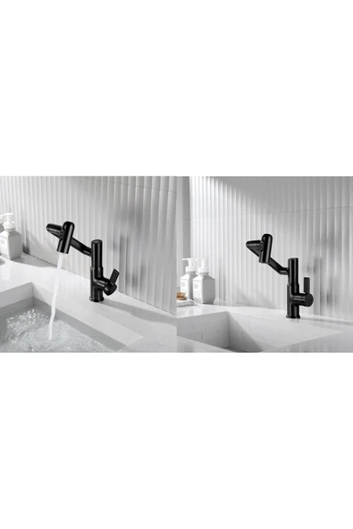 OEM Akıllı Dijital Sıcaklık Led Ekran Banyo Lavabo Bataryası Katlanır İthal Siyah 7 Yıl Garantili - 4