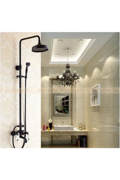 OEM Banyo Bataryası Duş Seti Antik Mat Siyah Yeni Ürün 5 Yıl Garantili ürün görseli