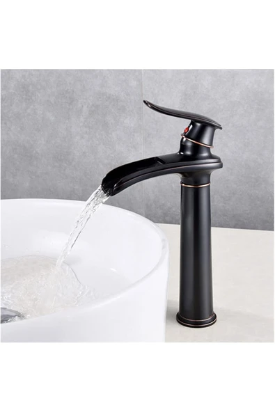 OEM Banyo Çanak Lavabo Bataryası Mat Siyah Bakır Çizgili Renk Yeni Tarz Model 7 Yıl Garantili Ithal - Resim 7