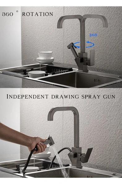 OEM Mutfak Evye Bataryası Antrasit Gri Fiskiyeli Yeni Tasarım 5 Yıl Garantili - Resim 8