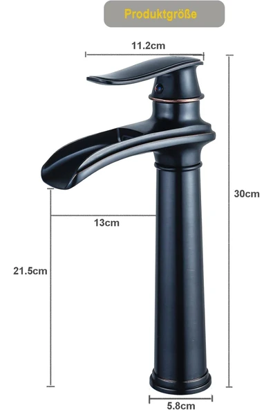 OEM Banyo Çanak Lavabo Bataryası Mat Siyah Bakır Çizgili Renk Yeni Tarz Model 7 Yıl Garantili Ithal - Resim 4