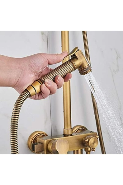 OEM Banyo Bataryası Ve Duş Seti Antik Renk Bide Fiskiyeli Yeni Model 7 Yıl Garantili İthal - 5