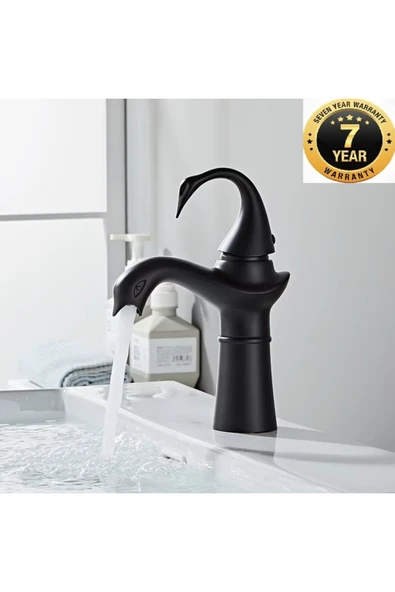 OEM Banyo Lavabo Bataryası Kuğu Model Mat Siyah Renk Yeni Ürün Ithal 7 Yıl Garantili İthal ürün görseli