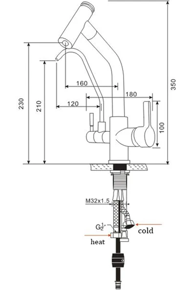 OEM Mutfak Evye Bataryası Dual Flow Su Arıtma Çıkışlı Spiralli 2 Akış Modu 7 Yıl Garanti Ithal Mat Siyah - Resim 7