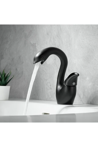 OEM Banyo Lavabo Bataryası Kuğu 2025 Mat Siyah Renk Yeni Ürün Ithal 7 Yıl Garantili İthal - Resim 5