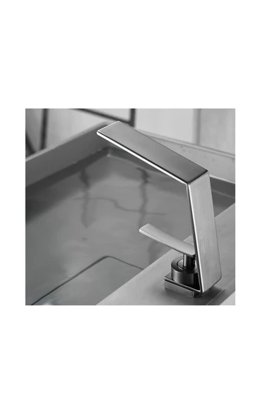 OEM Banyo Lavabo Bataryası Antrasit Gri Şelale Yeni Model 5 Yıl Garantili - Resim 4