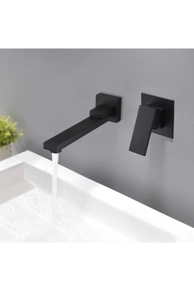OEM Banyo Lavabo Bataryası Ankastre Siyah Set Yeni Hareketli Tasarım Sıva Altı Dahil 5 Yıl Garantili - 4