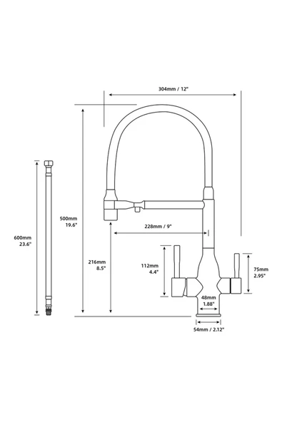 OEM Mutfak Evye Bataryası Dual Flow Su Arıtma Çıkışlı Spiralli Fiskiyeli 7 Yıl Garantili İthal Antrasit - Resim 6